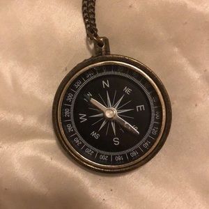 Vintage style compass necklace
